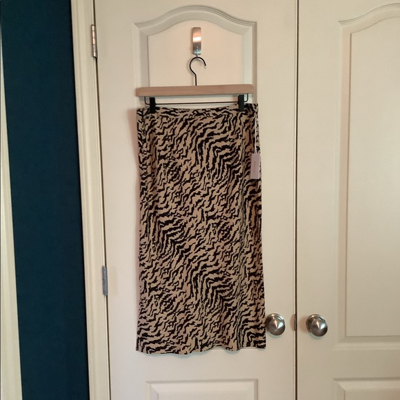 Good American Zebra Bias Midi Pencil Skirt Size 3/L - Picture 3 of 7